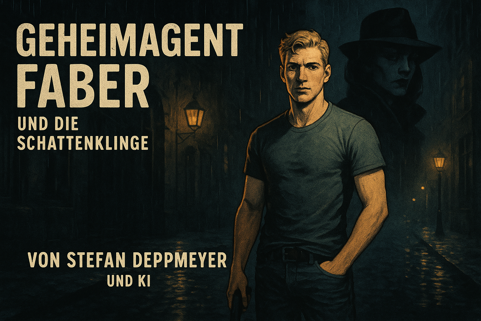 Fber steht in einer dunklen Straße